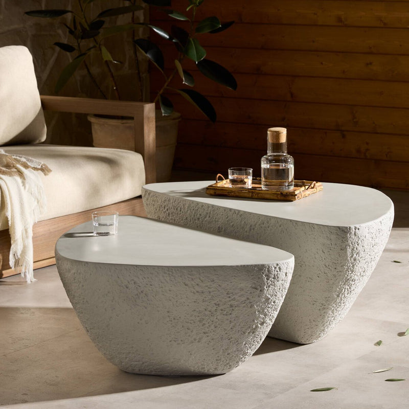 Medina Outdoor Nesting Coffee Tables - Matte Stone