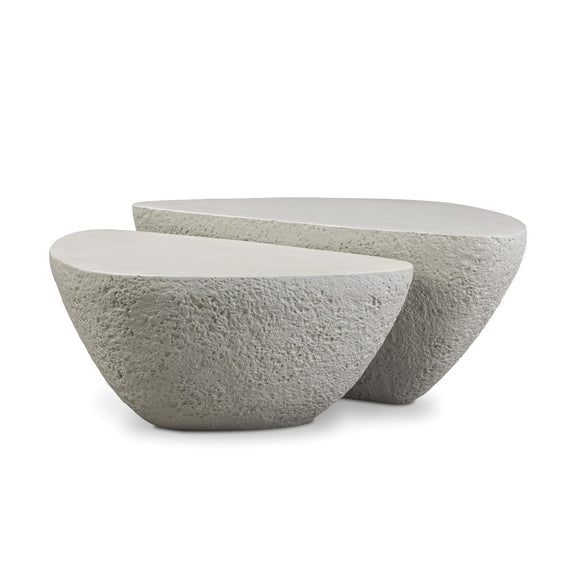 Medina Outdoor Nesting Coffee Tables - Matte Stone