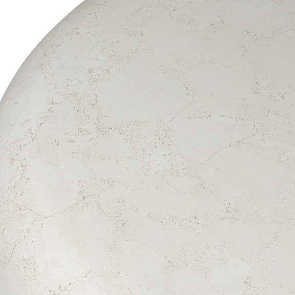 Imogene Round Outdoor Coffee Table - Aged White Concrete