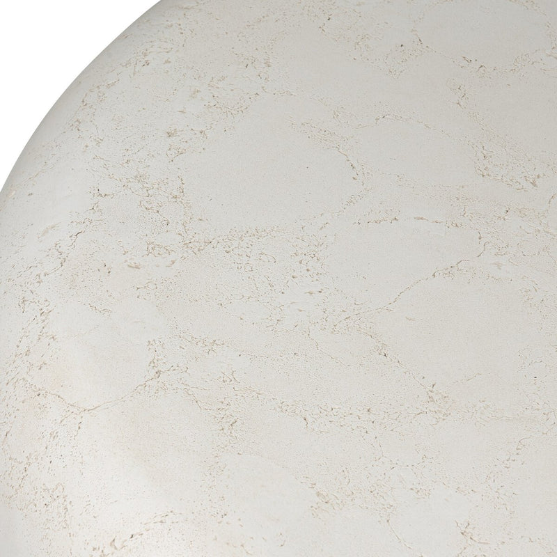 Imogene Round Outdoor Coffee Table - Aged White Concrete