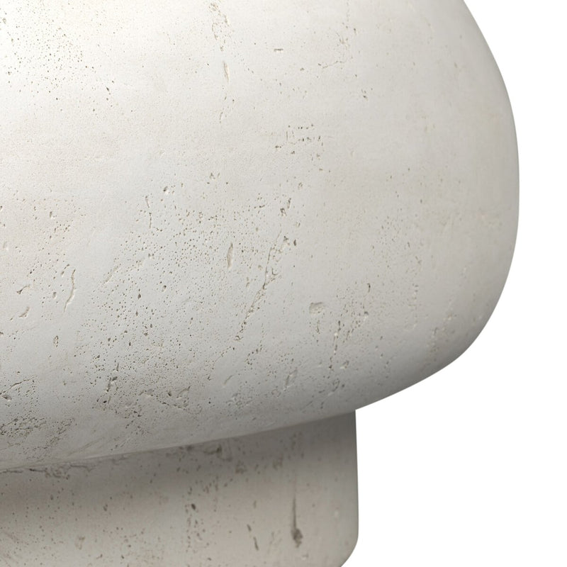 Imogene Round Outdoor Coffee Table - Aged White Concrete