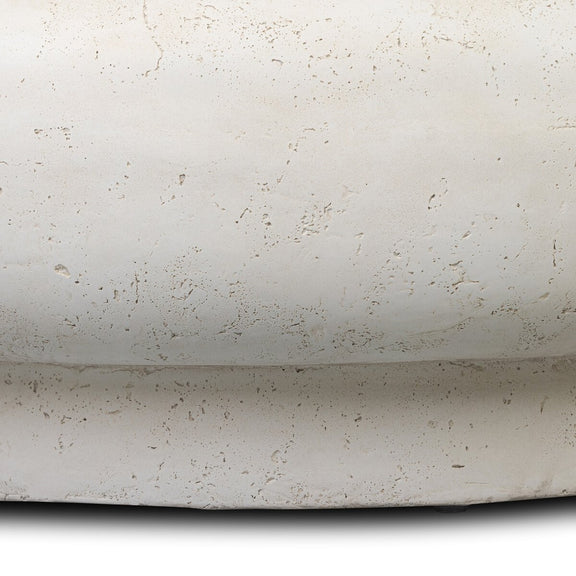 Imogene Round Outdoor Coffee Table - Aged White Concrete