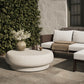 Imogene Round Outdoor Coffee Table - Aged White Concrete