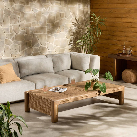 Herrick Outdoor Coffee Table - Stained Toasted Brown-fsc