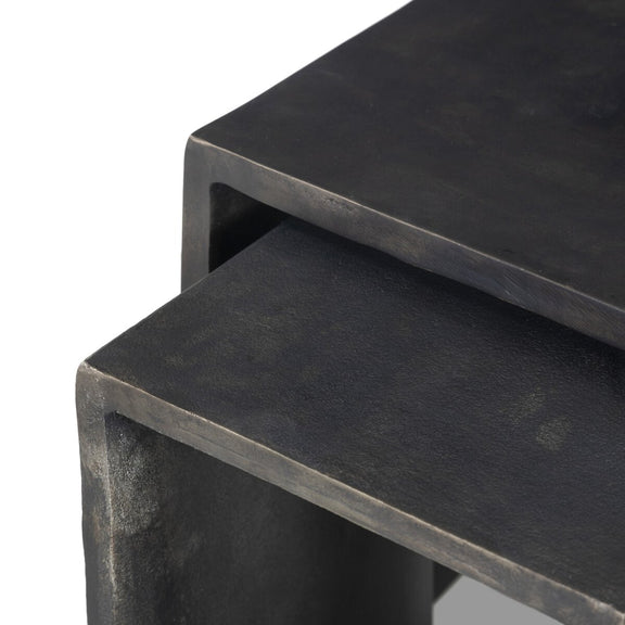 Sonya Outdoor End Table - Distressed Bronze