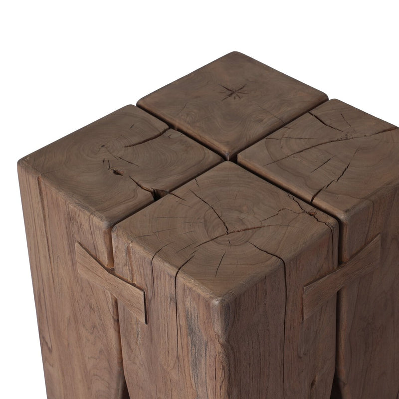 Oshan Outdoor End Table - Stained Toasted Brown-fsc