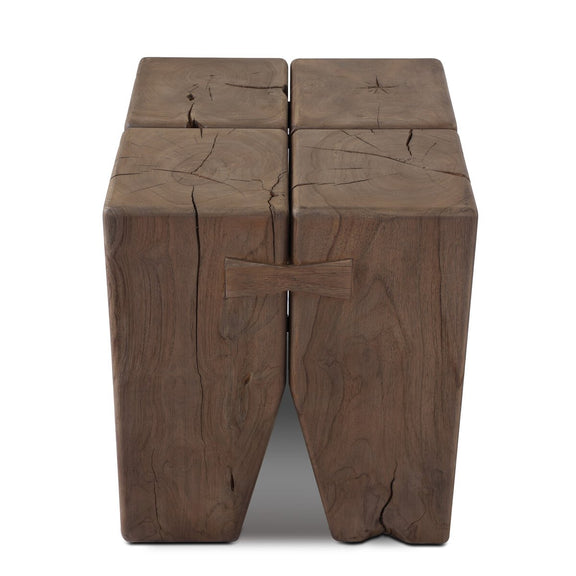 Oshan Outdoor End Table - Stained Toasted Brown-fsc