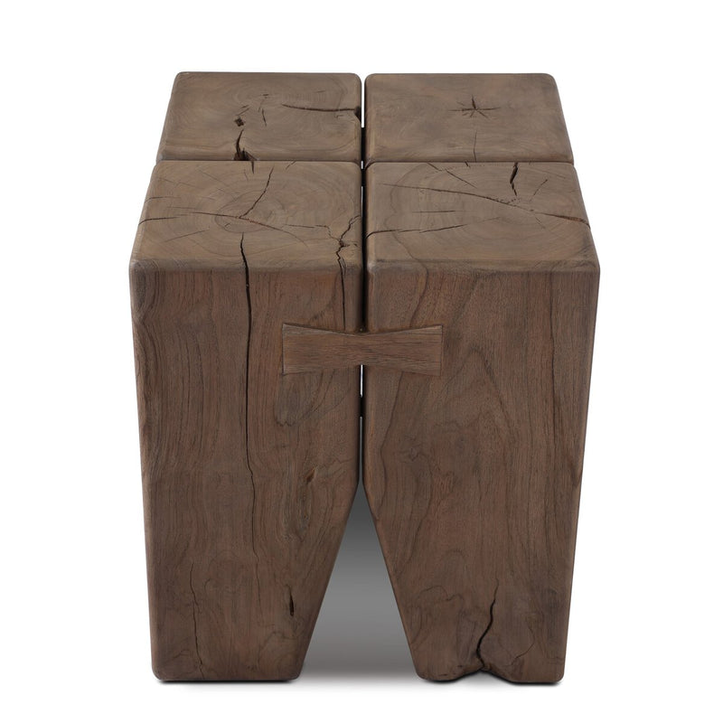 Oshan Outdoor End Table - Stained Toasted Brown-fsc