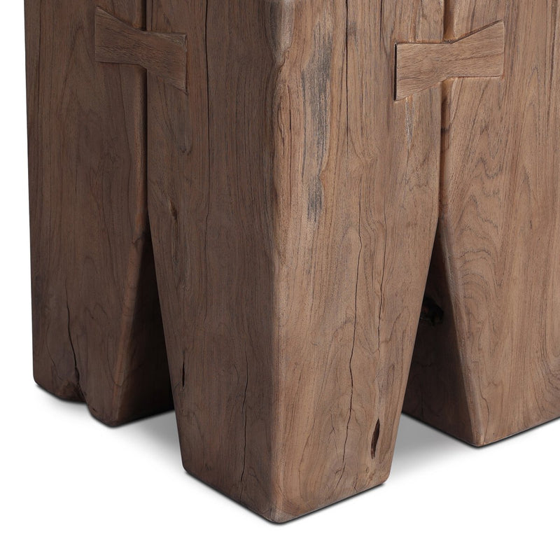 Oshan Outdoor End Table - Stained Toasted Brown-fsc