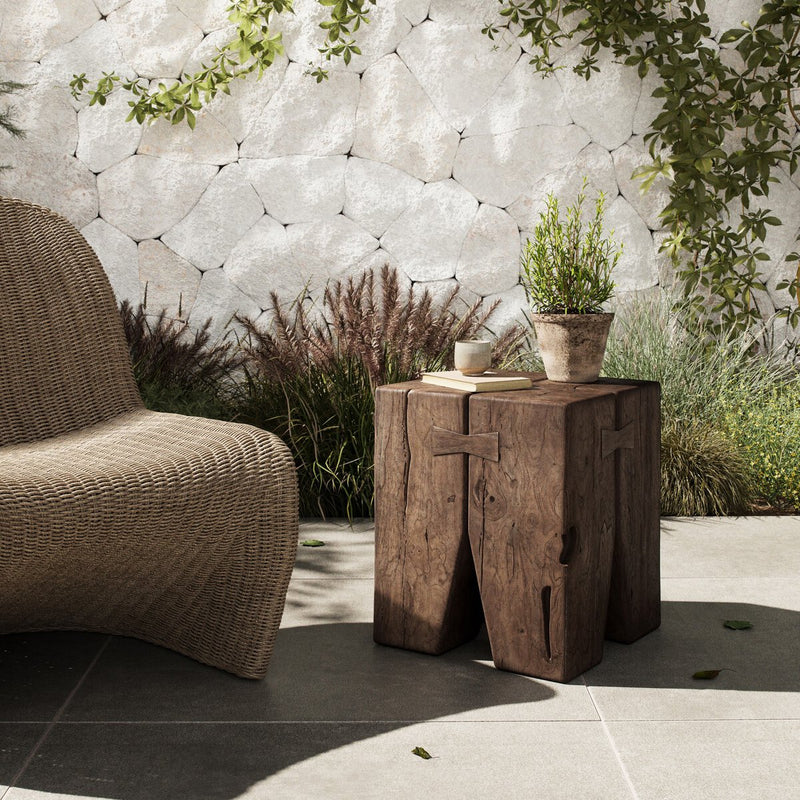 Oshan Outdoor End Table - Stained Toasted Brown-fsc