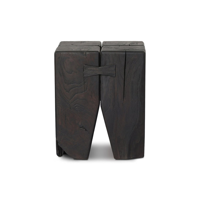 Oshan Outdoor End Table - Stained Black Teak-fsc