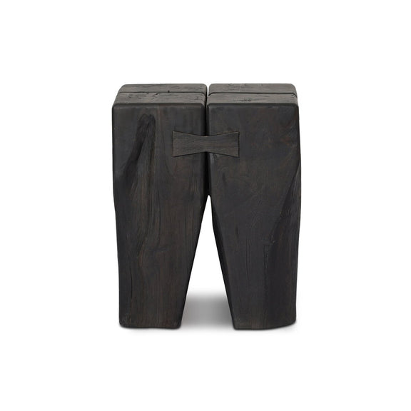 Oshan Outdoor End Table - Stained Black Teak-fsc