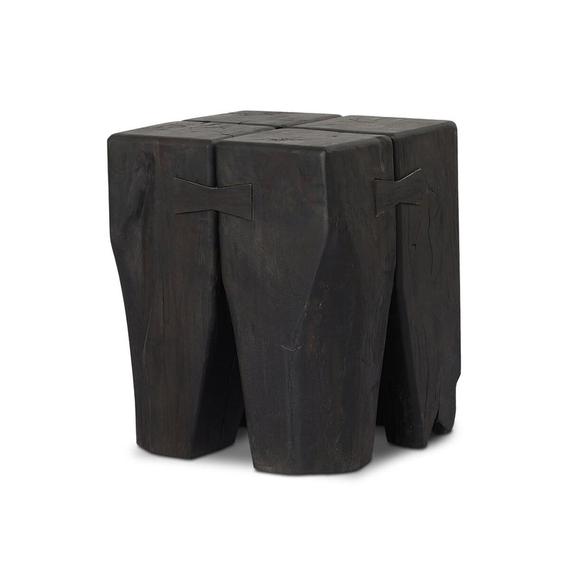 Oshan Outdoor End Table - Stained Black Teak-fsc
