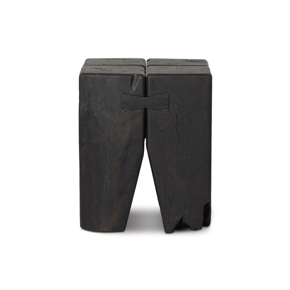 Oshan Outdoor End Table - Stained Black Teak-fsc
