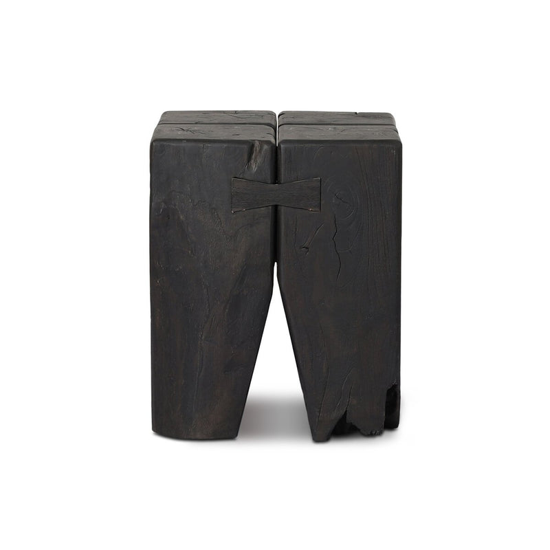 Oshan Outdoor End Table - Stained Black Teak-fsc