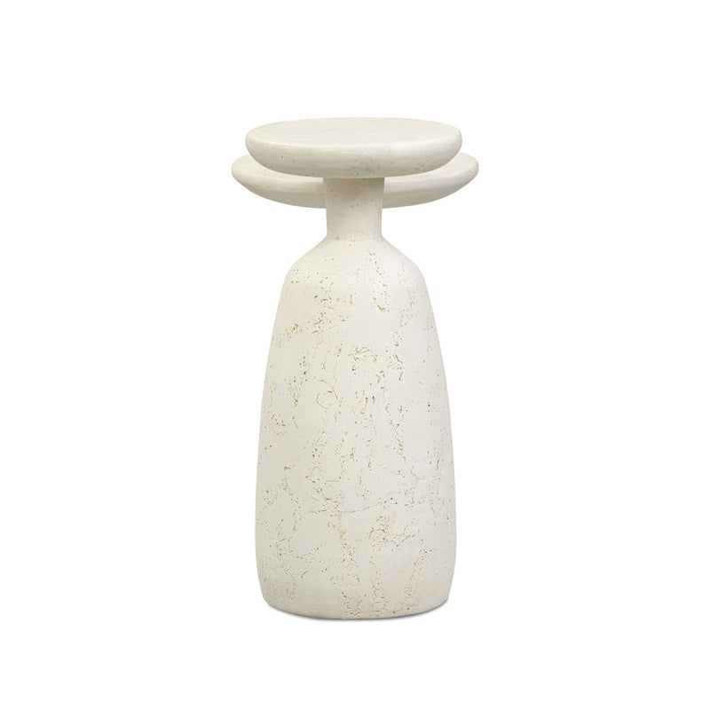 Ramara Outdoor Nesting End Tables - Aged White Concrete