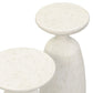 Ramara Outdoor Nesting End Tables - Aged White Concrete
