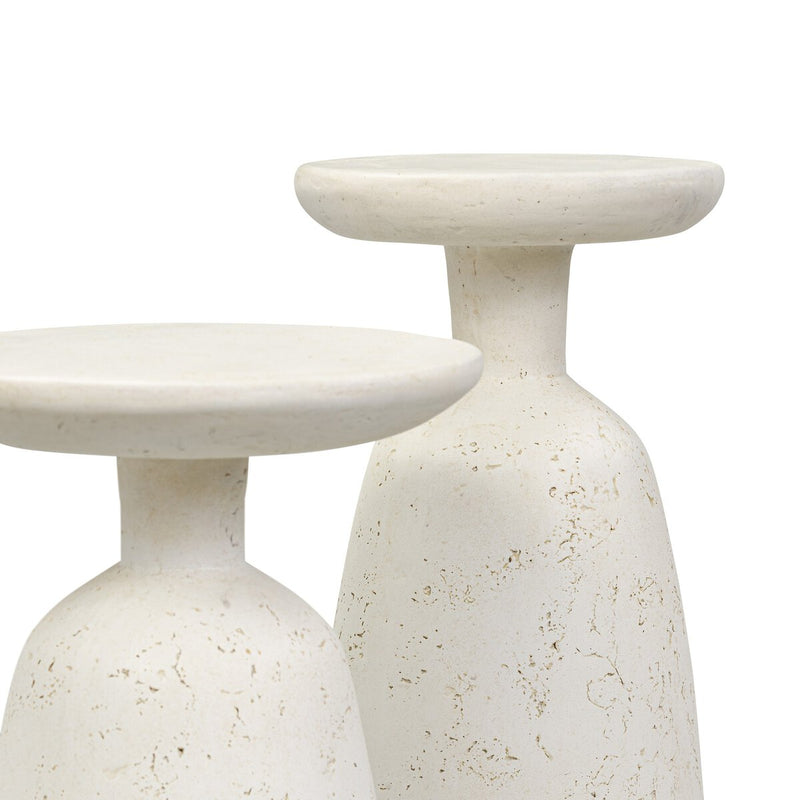 Ramara Outdoor Nesting End Tables - Aged White Concrete
