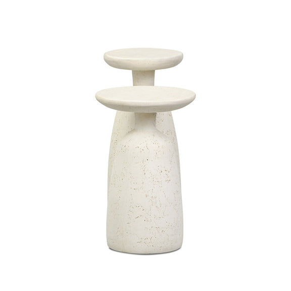 Ramara Outdoor Nesting End Tables - Aged White Concrete