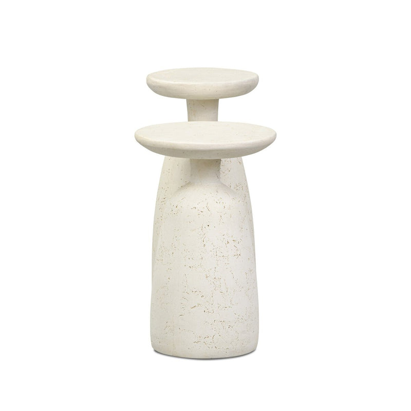 Ramara Outdoor Nesting End Tables - Aged White Concrete
