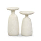 Ramara Outdoor Nesting End Tables - Aged White Concrete