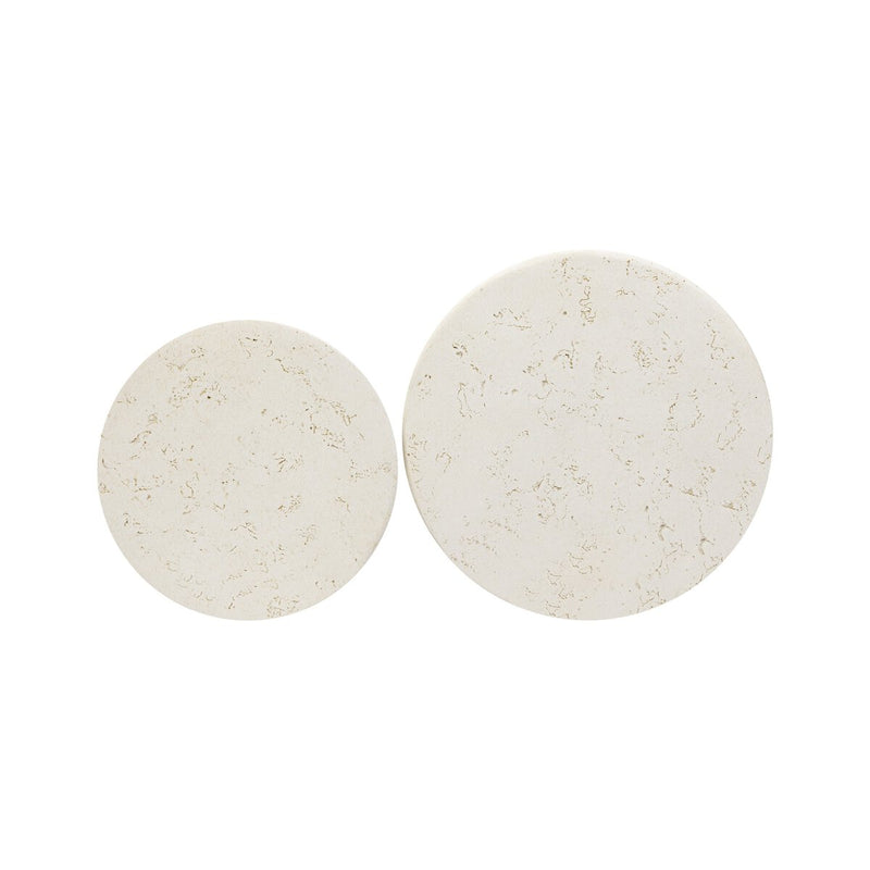 Ramara Outdoor Nesting End Tables - Aged White Concrete