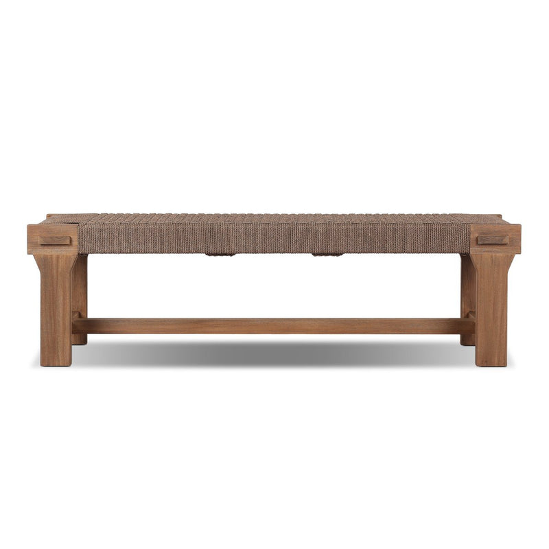 Moxie Outdoor Bench - Dark Textured Woven