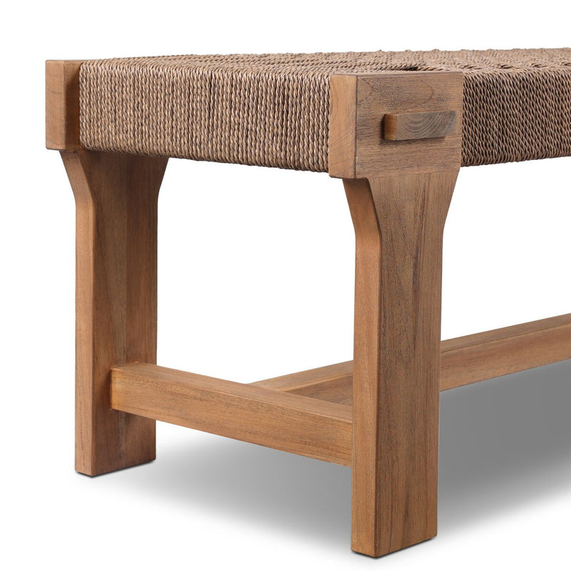 Moxie Outdoor Bench - Dark Textured Woven