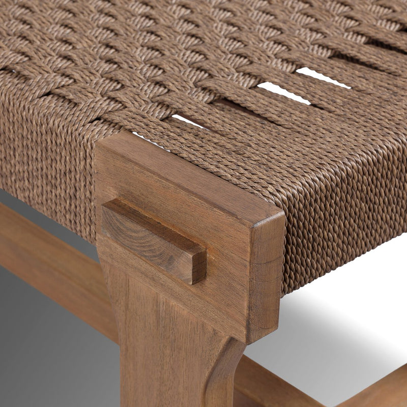Moxie Outdoor Bench - Dark Textured Woven