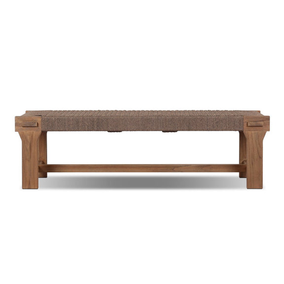 Moxie Outdoor Bench - Dark Textured Woven