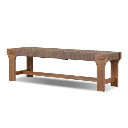 Moxie Outdoor Bench - Dark Textured Woven