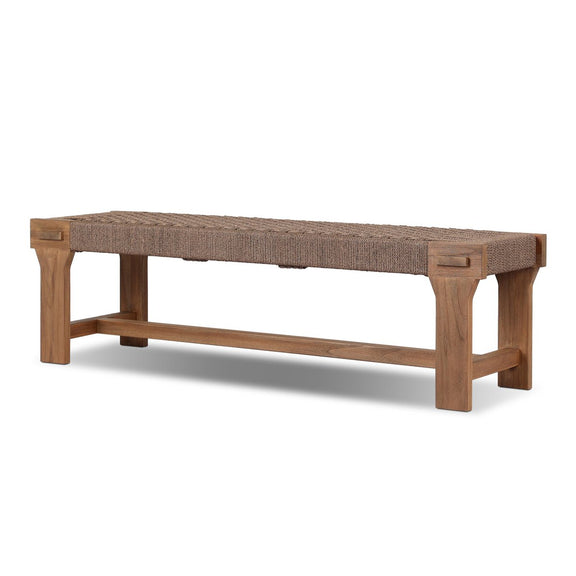 Moxie Outdoor Bench - Dark Textured Woven