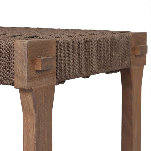Moxie Outdoor Accent Stool - Dark Textured Woven