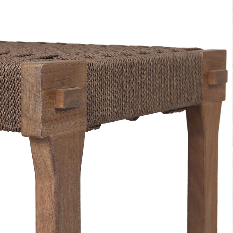 Moxie Outdoor Accent Stool - Dark Textured Woven