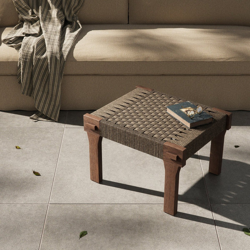 Moxie Outdoor Accent Stool - Dark Textured Woven