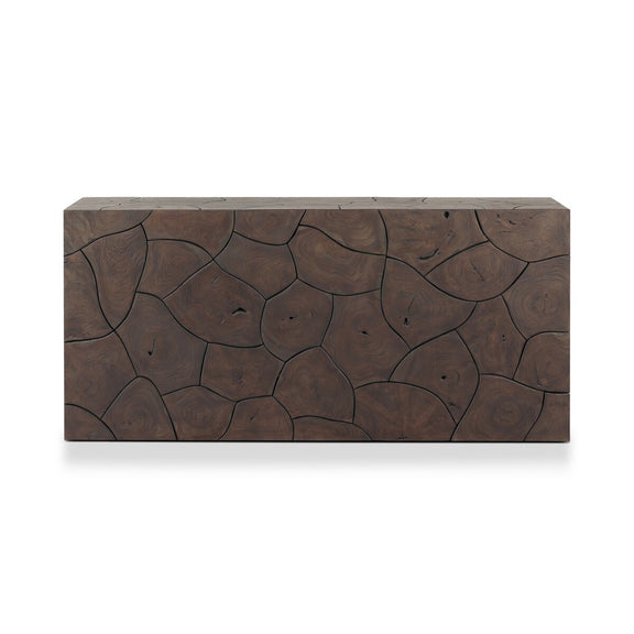 Tomlin Outdoor Console Table - Stained Saddle Brown-Teak Root
