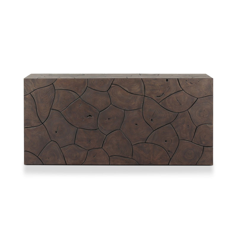 Tomlin Outdoor Console Table - Stained Saddle Brown-Teak Root