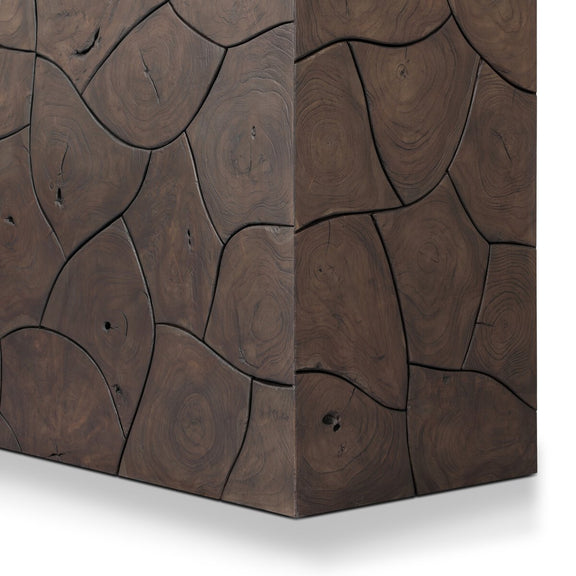 Tomlin Outdoor Console Table - Stained Saddle Brown-Teak Root