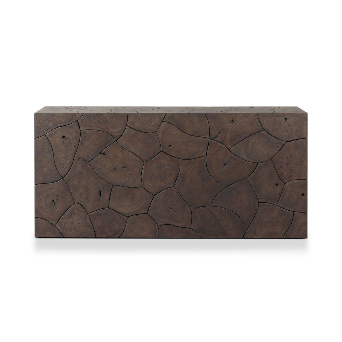 Tomlin Outdoor Console Table - Stained Saddle Brown-Teak Root