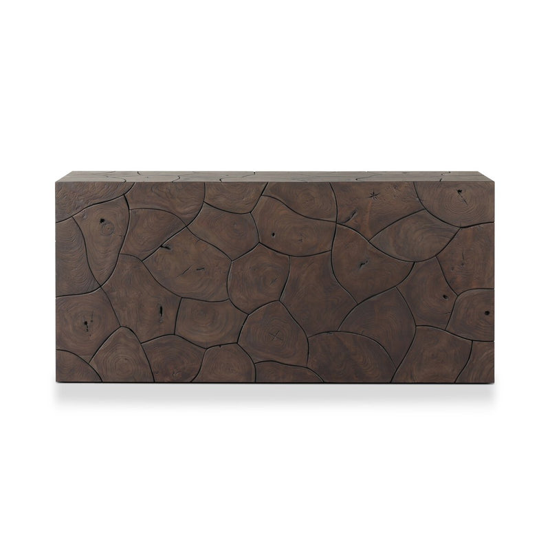 Tomlin Outdoor Console Table - Stained Saddle Brown-Teak Root
