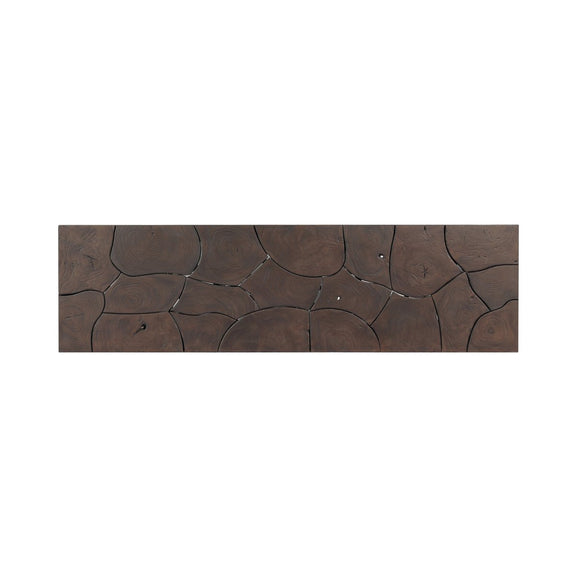 Tomlin Outdoor Console Table - Stained Saddle Brown-Teak Root