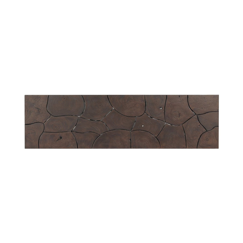 Tomlin Outdoor Console Table - Stained Saddle Brown-Teak Root