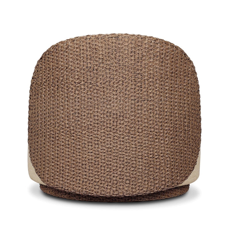 Quaid Outdoor Woven Swivel Chair - Alessi Buff