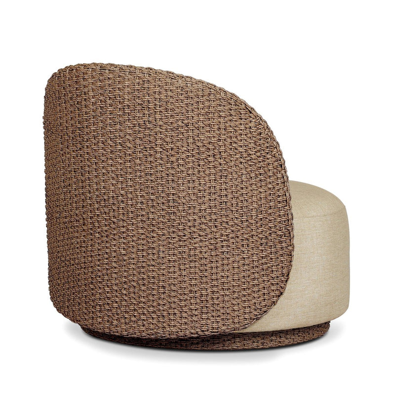 Quaid Outdoor Woven Swivel Chair - Alessi Buff