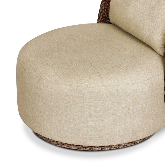 Quaid Outdoor Woven Swivel Chair - Alessi Buff