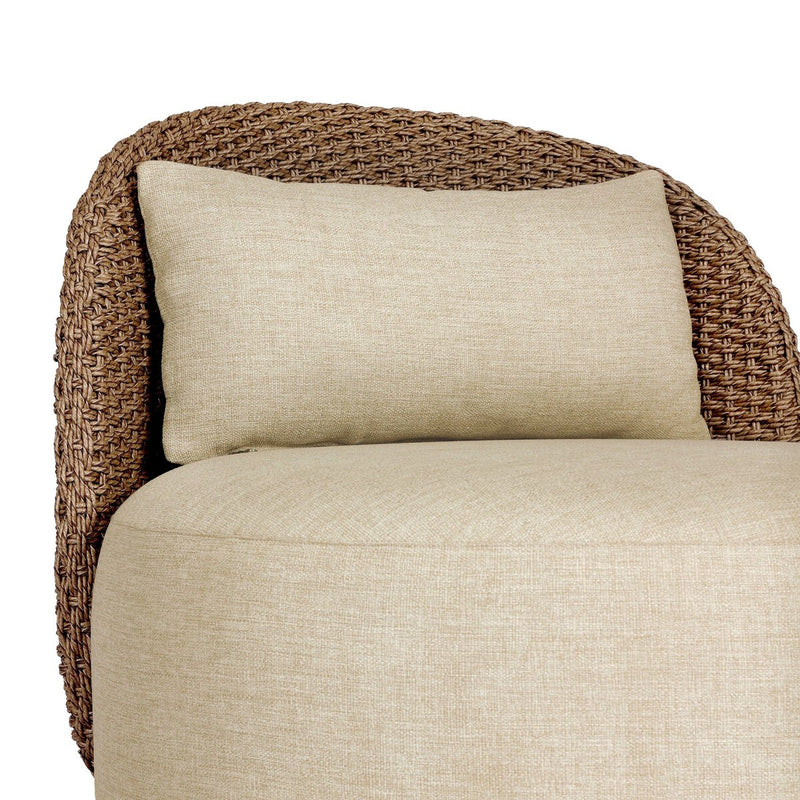 Quaid Outdoor Woven Swivel Chair - Alessi Buff
