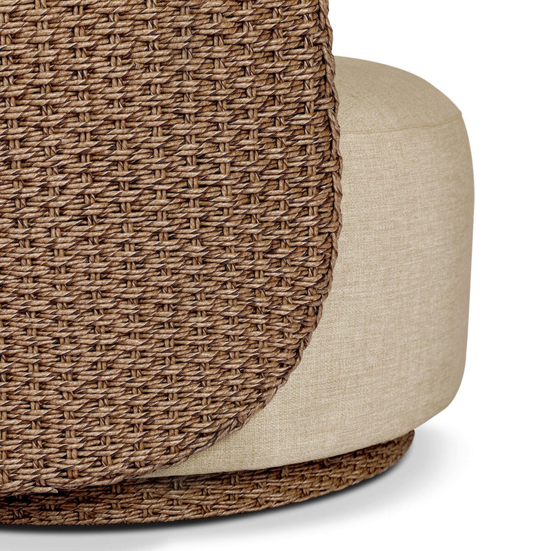 Quaid Outdoor Woven Swivel Chair - Alessi Buff