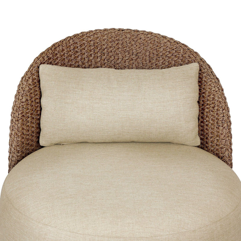 Quaid Outdoor Woven Swivel Chair - Alessi Buff