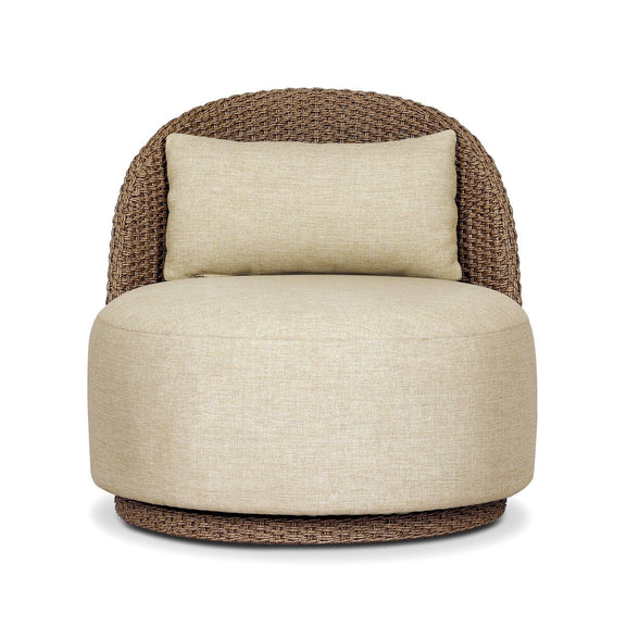 Quaid Outdoor Woven Swivel Chair - Alessi Buff