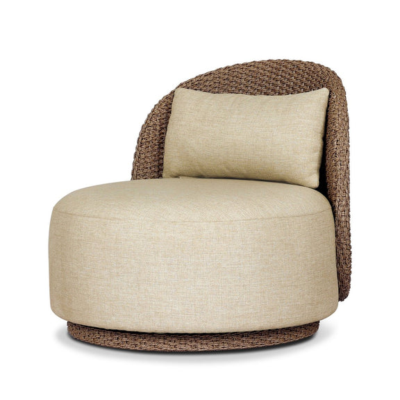 Quaid Outdoor Woven Swivel Chair - Alessi Buff